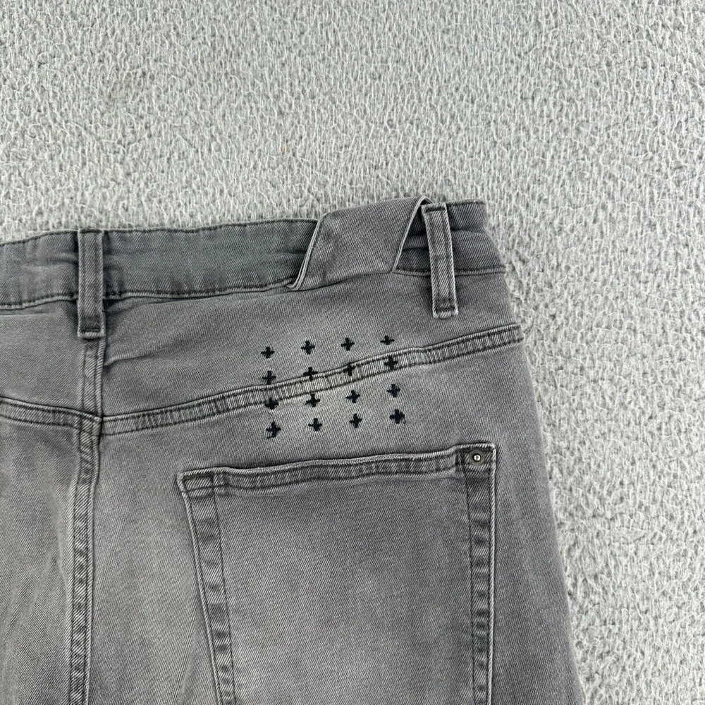 Ksubi Chitch‎ Slim Fit Jeans 35 Faded Black Gray Denim Button Fly KDFMA19858.BLK